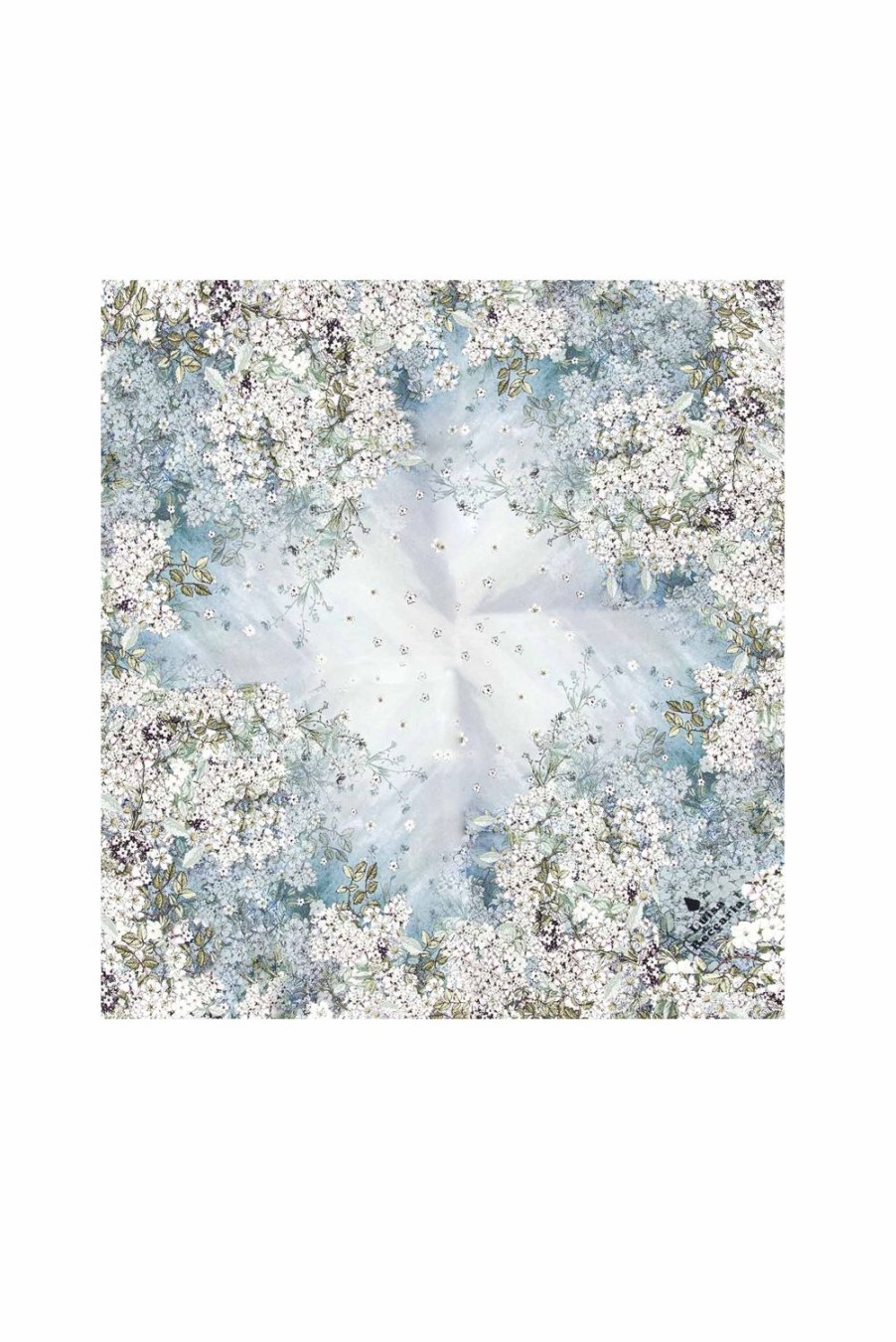 Scarf | Luisa Beccaria Shaded Flowers Printed Silk Scarf