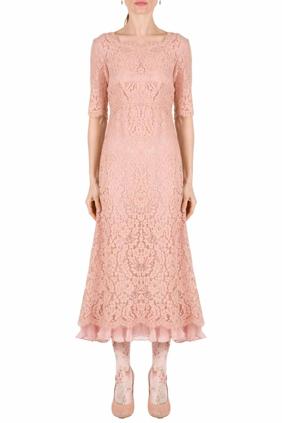 Dresses | Luisa Beccaria Pleated Lace Dress