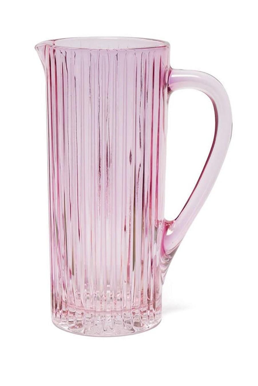 Pitcher | Luisa Beccaria Pink Ridged Pitcher Glass Prestige