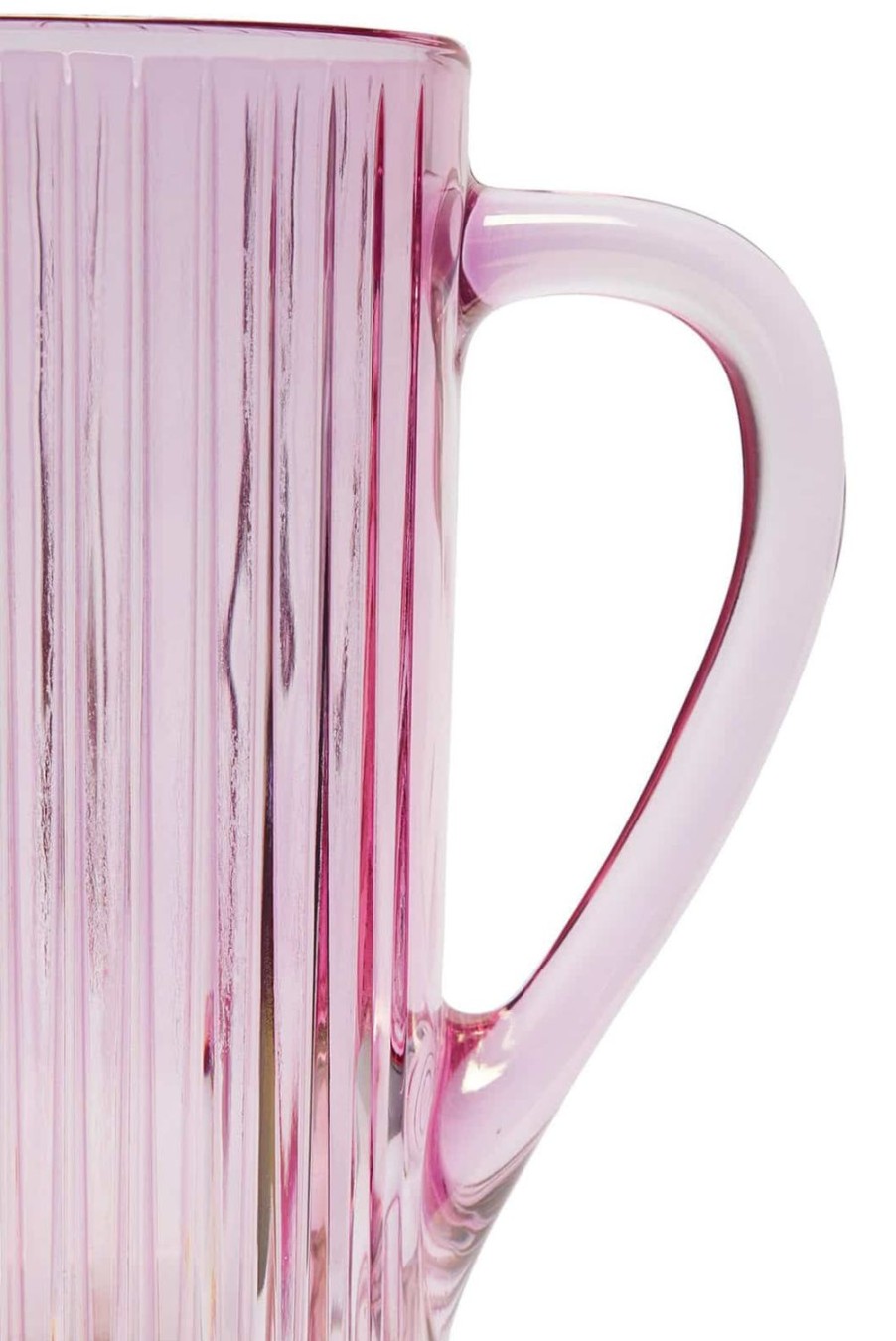 Pitcher | Luisa Beccaria Pink Ridged Pitcher Glass Prestige