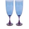 Flute | Luisa Beccaria Shade Purple To Blue Set Of Two Flute