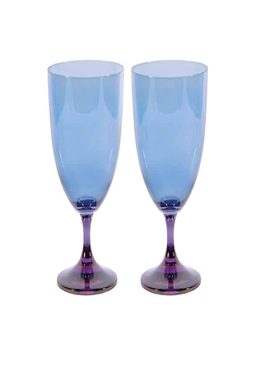 Flute | Luisa Beccaria Shade Purple To Blue Set Of Two Flute