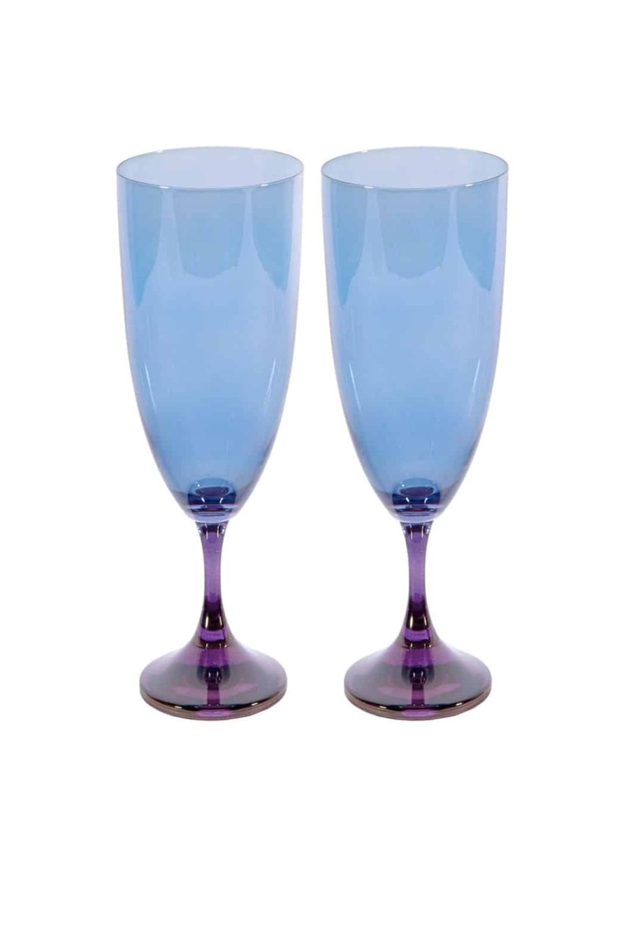 Flute | Luisa Beccaria Shade Purple To Blue Set Of Two Flute