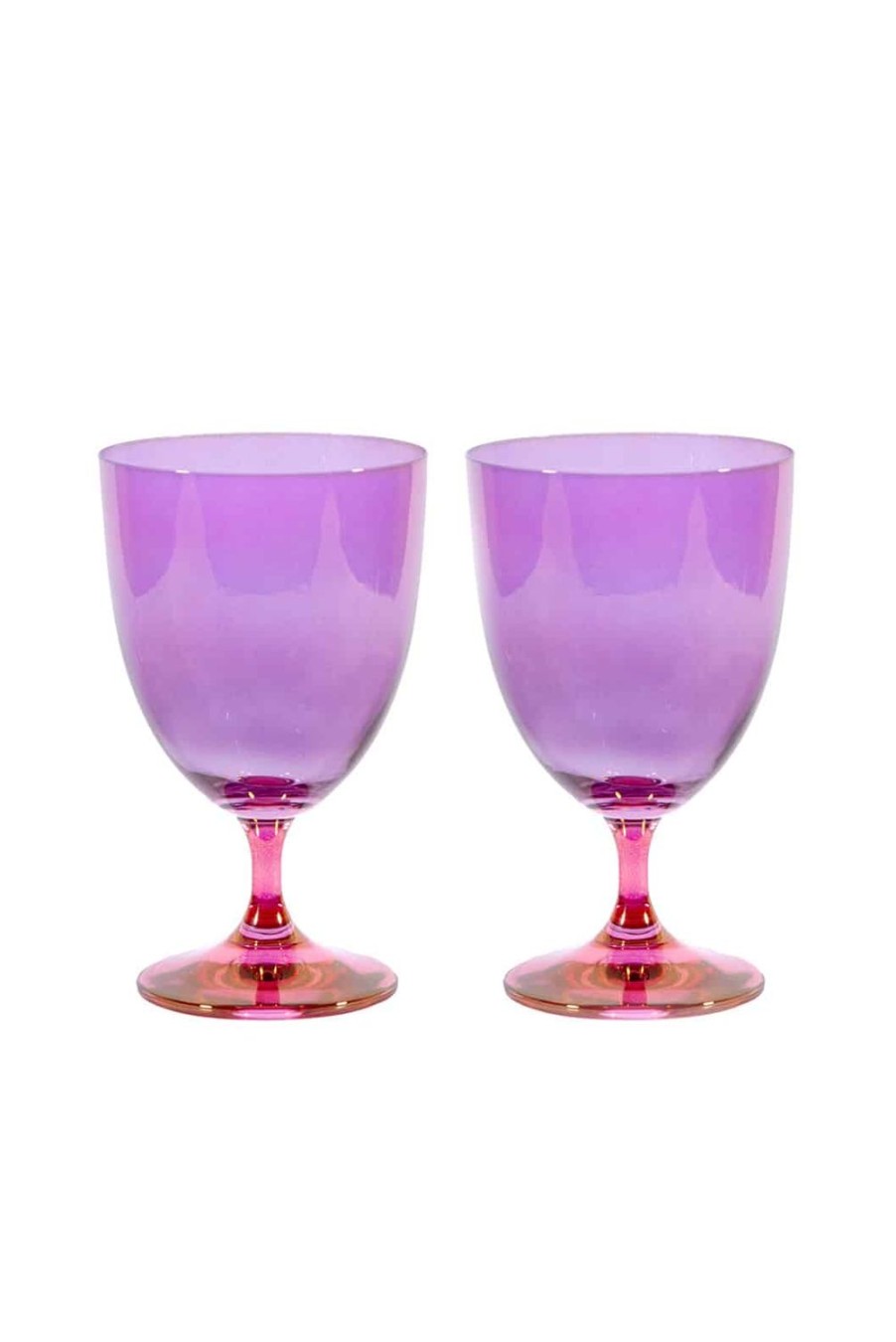 Water | Luisa Beccaria Shade Pink To Purple Set Of Two Water Glass