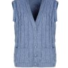 Knitwear | Luisa Beccaria Wool Twisted Vest Blue