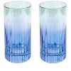 Tumblers | Luisa Beccaria Shade Blue To Green Set Of Two Large Tumbler Glass