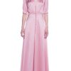 Dresses | Luisa Beccaria Satin Pink Bottoncino Dress