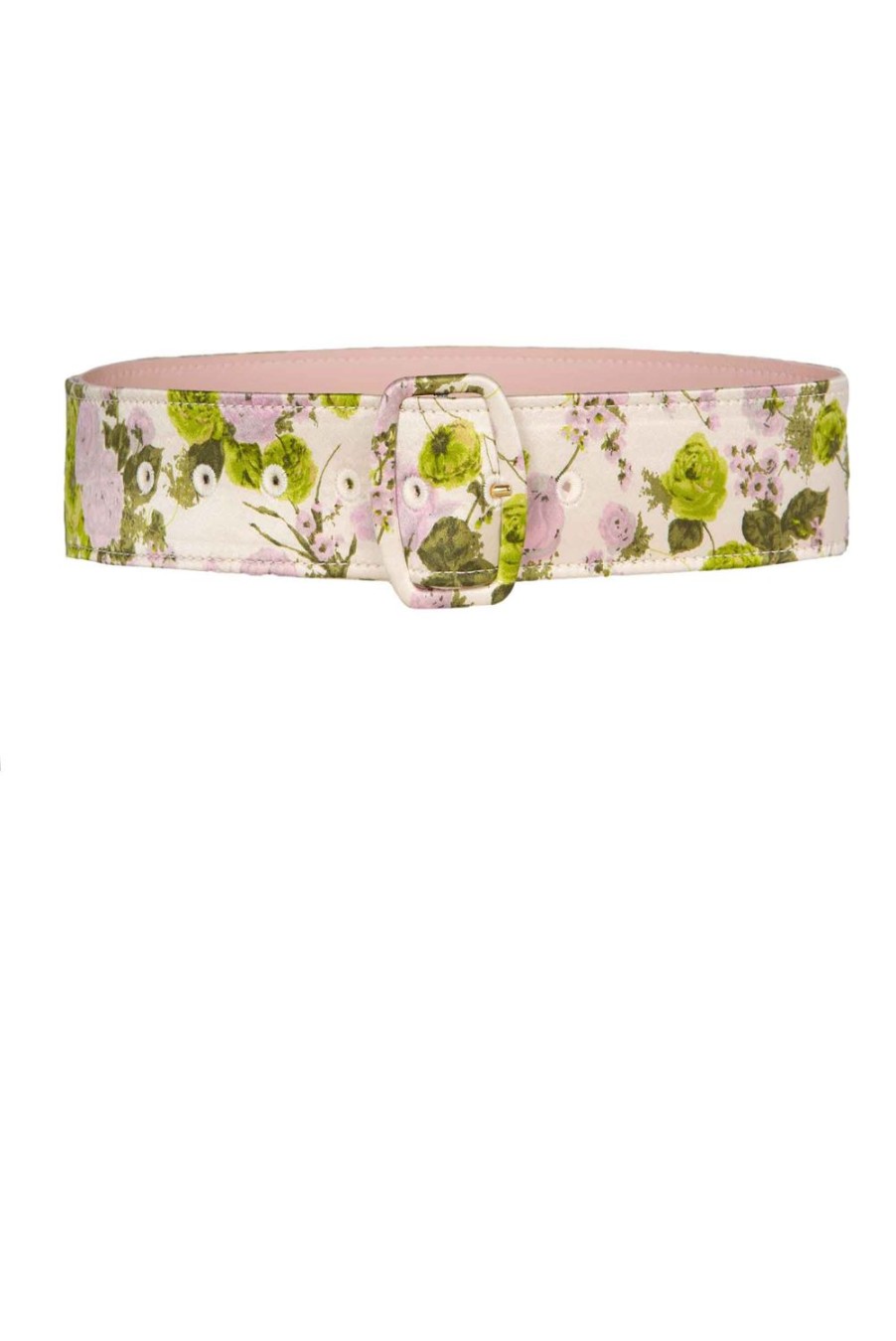 Belt | Luisa Beccaria Blooming Roses Printed Satin Belt