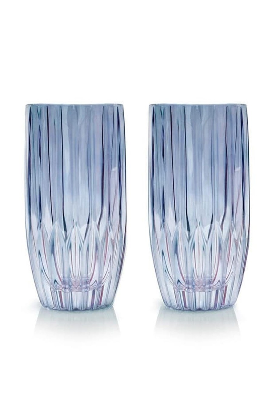 Tumblers | Luisa Beccaria Blue Set Of Two Large Tumbler Glass