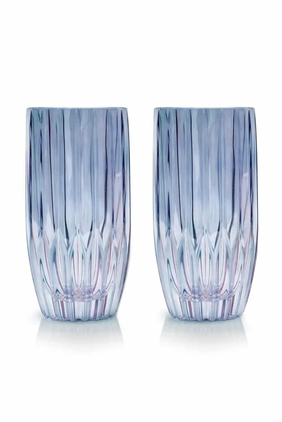 Tumblers | Luisa Beccaria Blue Set Of Two Large Tumbler Glass