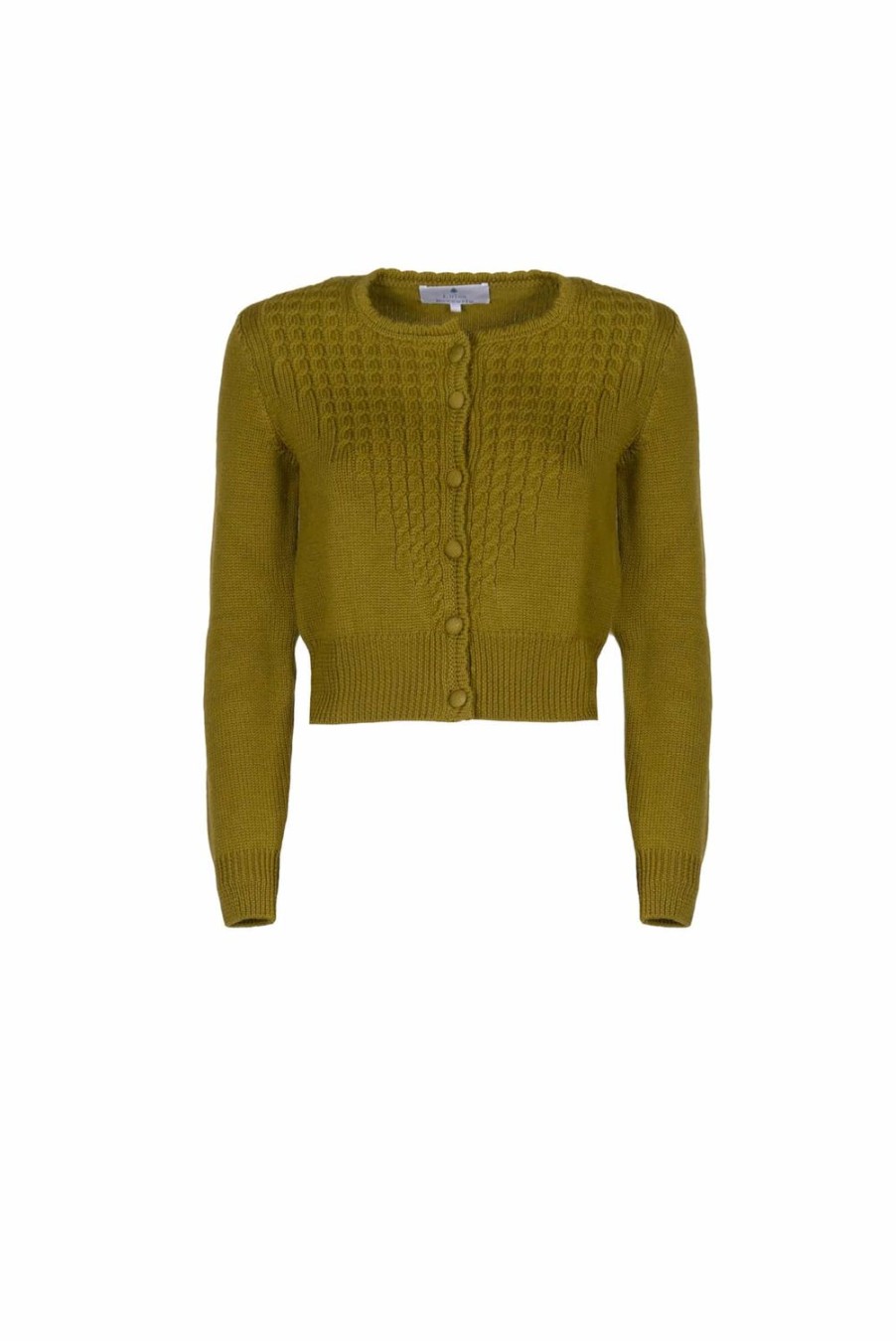 Knitwear | Luisa Beccaria Cable Knit Cardigan With Buttons Olive