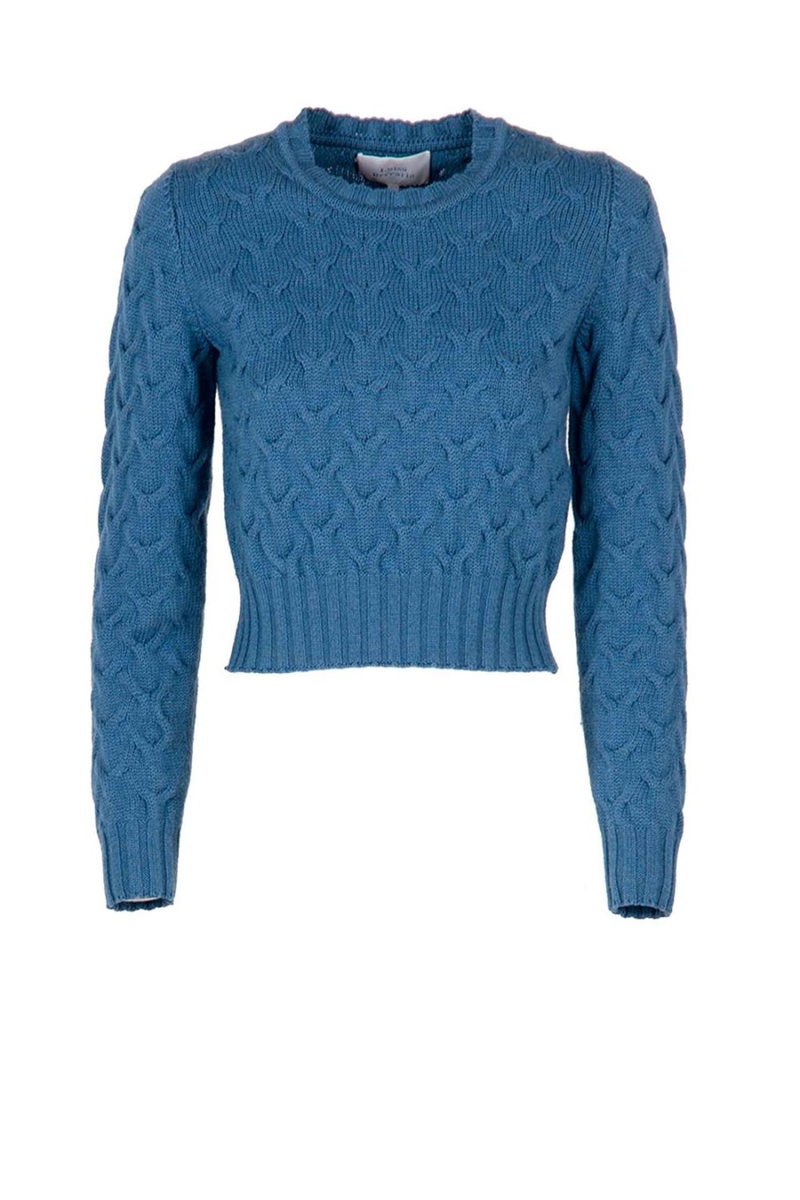 Knitwear | Luisa Beccaria Wool Cable Crewneck