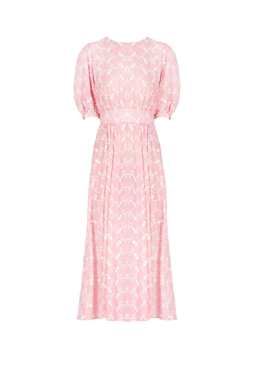 Dresses | Luisa Beccaria Floral Embroidered Cotton Dress With Detachable Belt