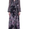 Dresses | Luisa Beccaria Georgette Printed Flowers Wrap Dress