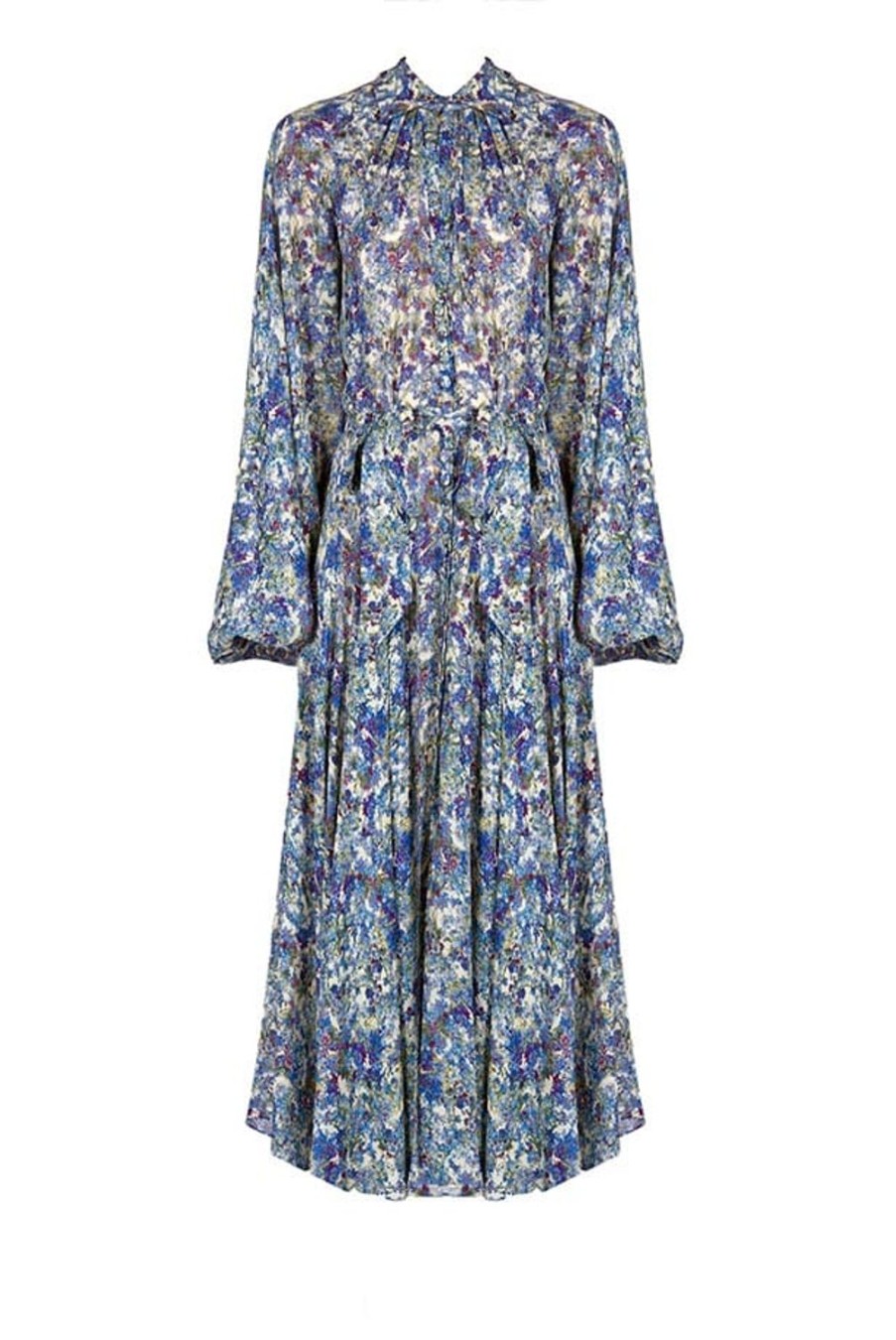 Dresses | Luisa Beccaria Robe Chemisier Printed Floral Midi Dress