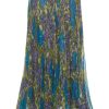 Skirts | Luisa Beccaria Printed Silk Chiffon Plisse Skirt