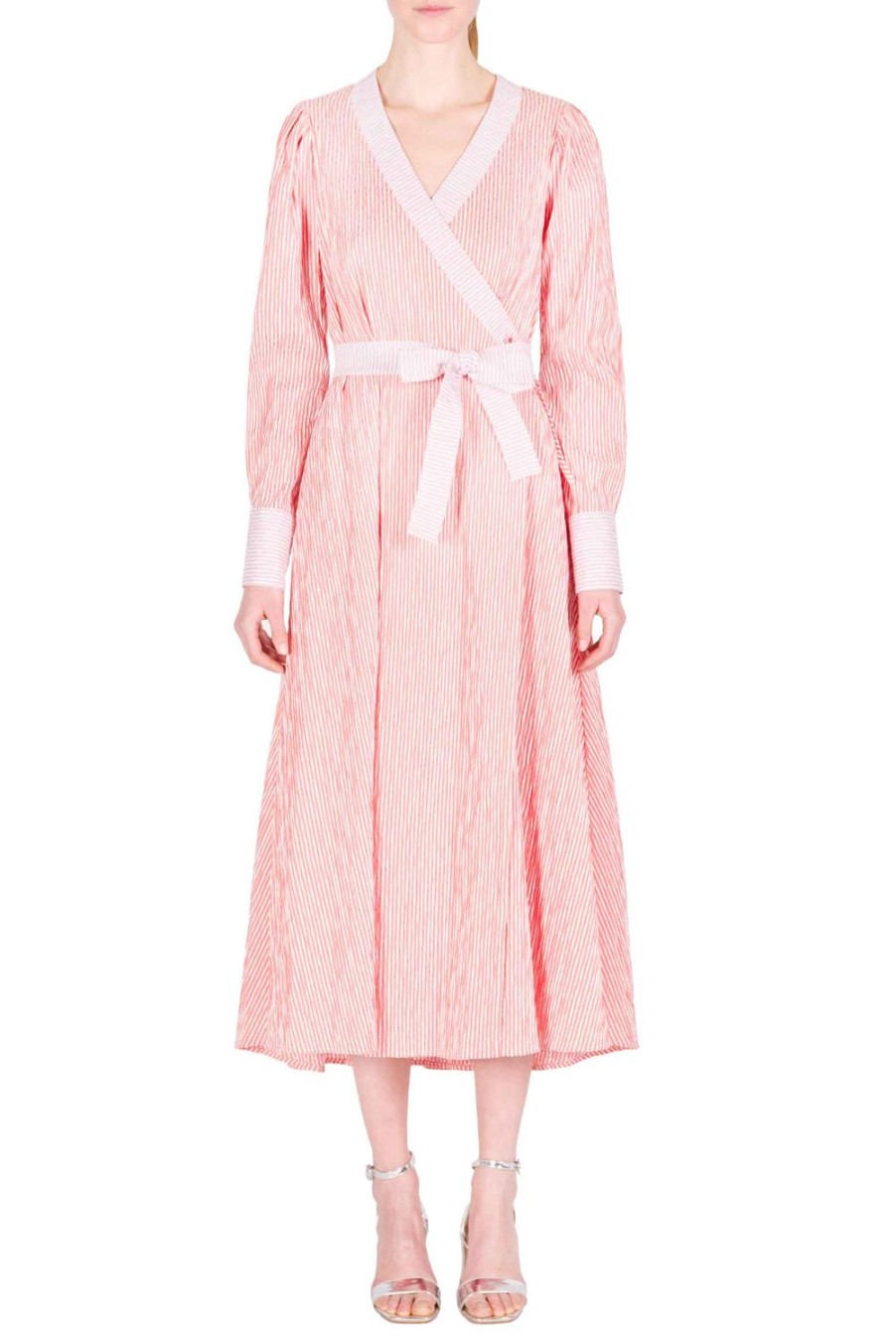 Dresses | Luisa Beccaria Striped Bicolor Wrap Dress