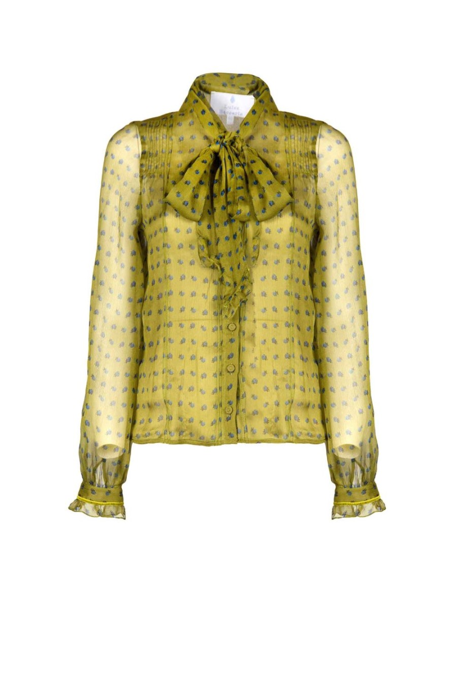 Tops & Blouses | Luisa Beccaria Vintage Buds Chiffon Creponne Shirt With Bow Detail