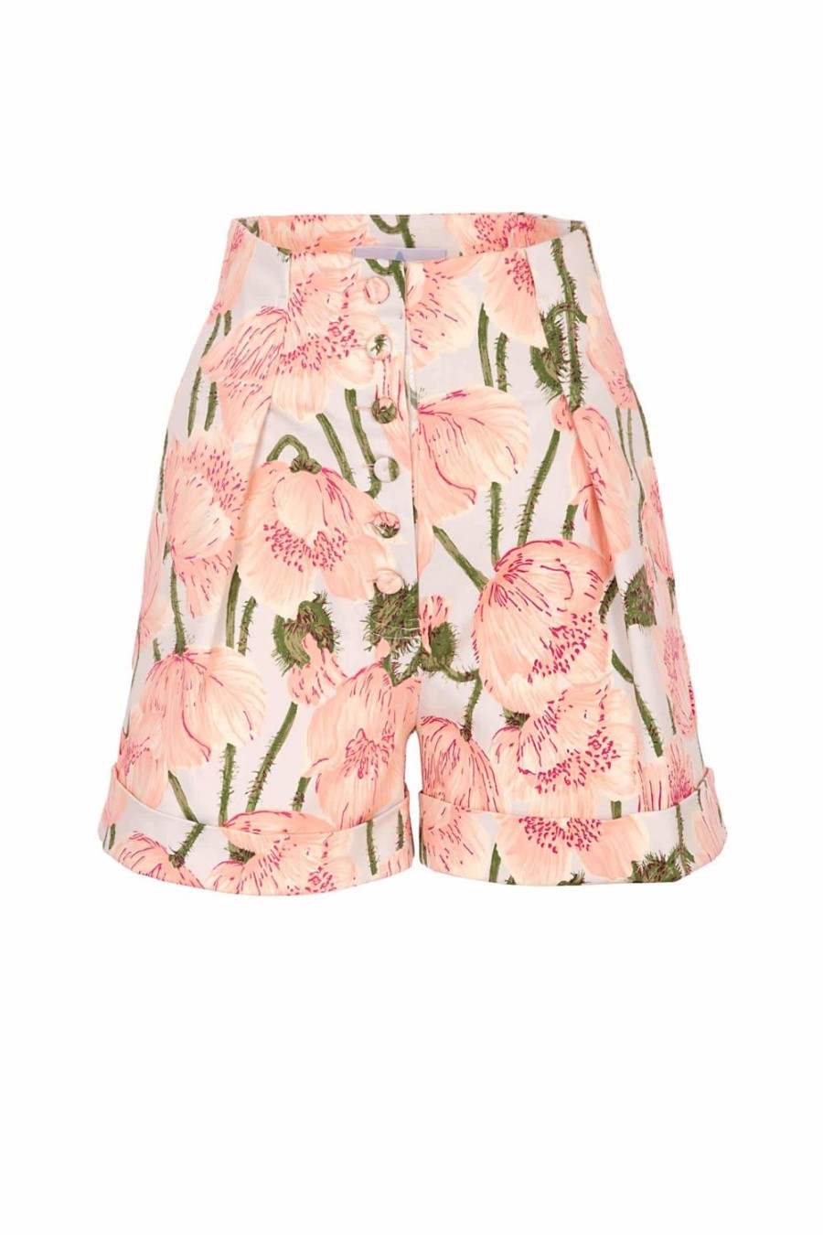 Trousers & Shorts | Luisa Beccaria Poppies Printed Linen Bermuda Shorts