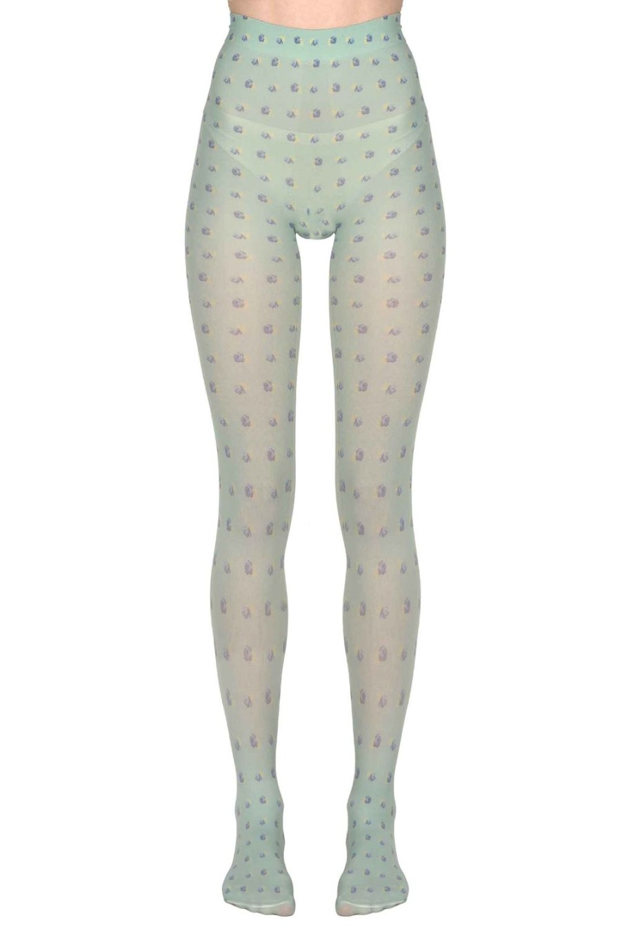 Tights | Luisa Beccaria Vintage Buds Tights Sage