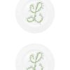 Plate | Luisa Beccaria Monogram Flowers Dinner Plate