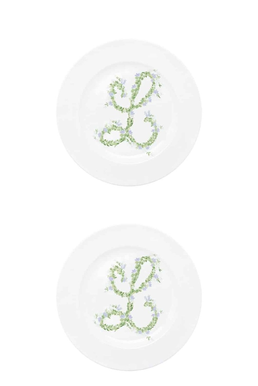 Plate | Luisa Beccaria Monogram Flowers Dinner Plate