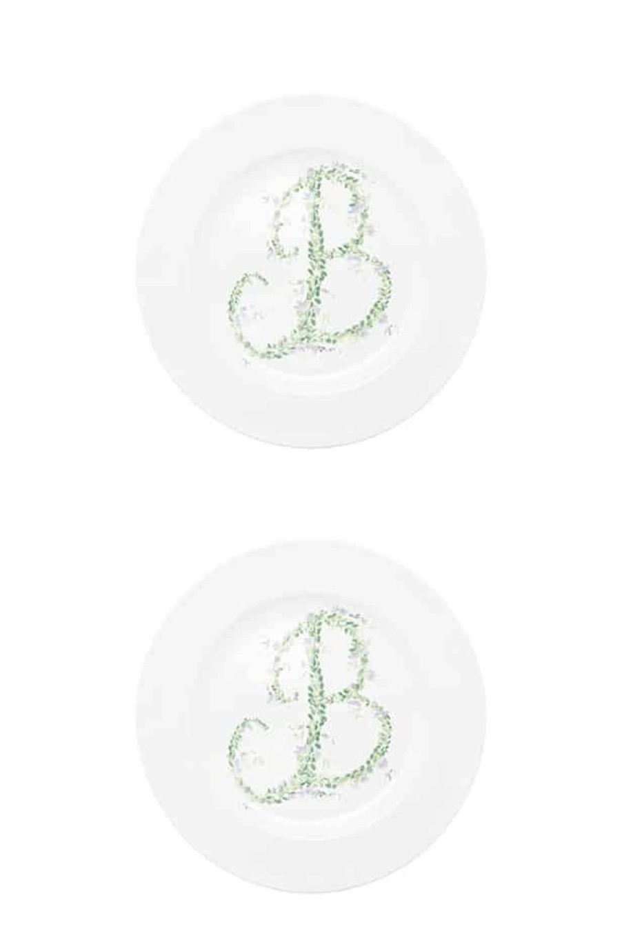 Plate | Luisa Beccaria Monogram Flowers Dinner Plate