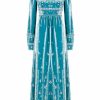 Dresses | Luisa Beccaria Floral Embroidered Velvet Maxi Dress