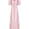 Dresses | Luisa Beccaria Flowery Striped Silk Bottoncino Dress