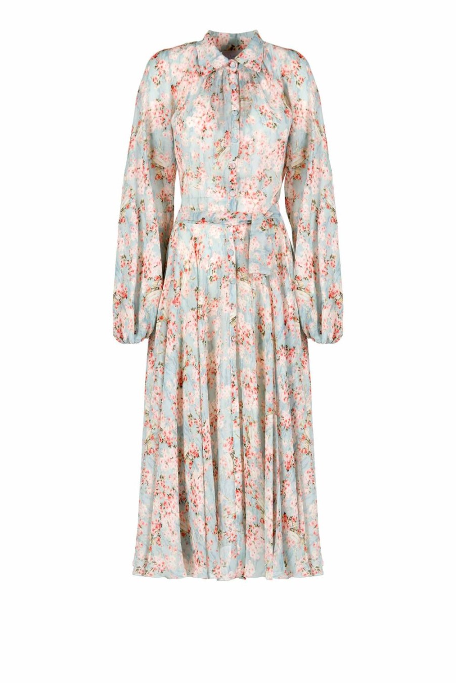 Dresses | Luisa Beccaria Carlamaria Georgette Circle Of Roses Dress