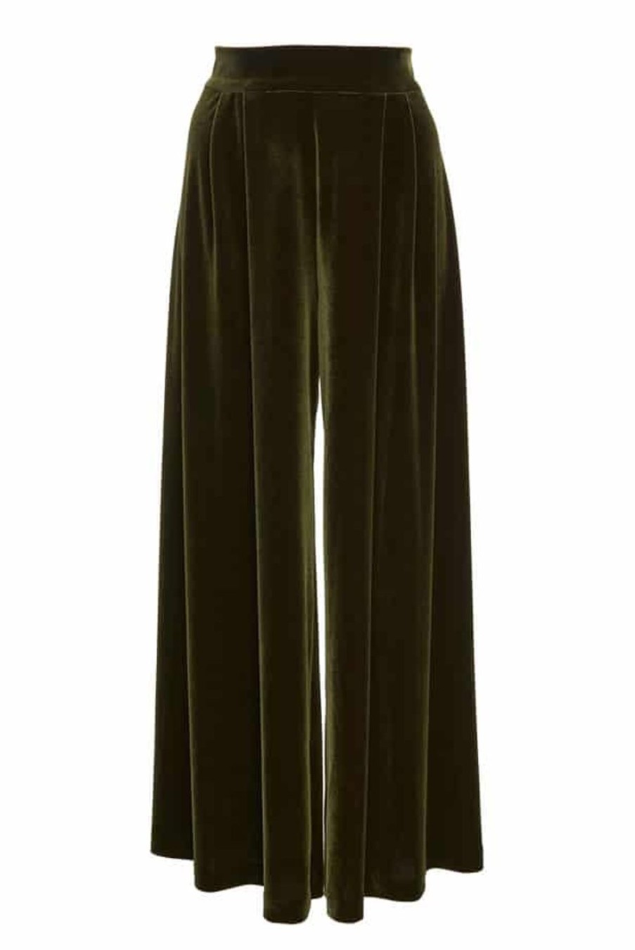 Trousers & Shorts | Luisa Beccaria High Waist Velvet Wide Leg Pants