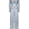 Dresses | Luisa Beccaria Flower Storm Printed Devore Maxi Dress