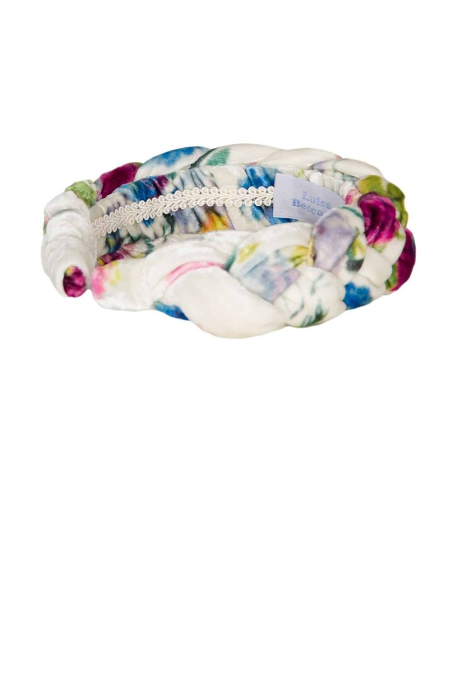 Headband | Luisa Beccaria Macro Anemones Velvet Braided Power Hairband