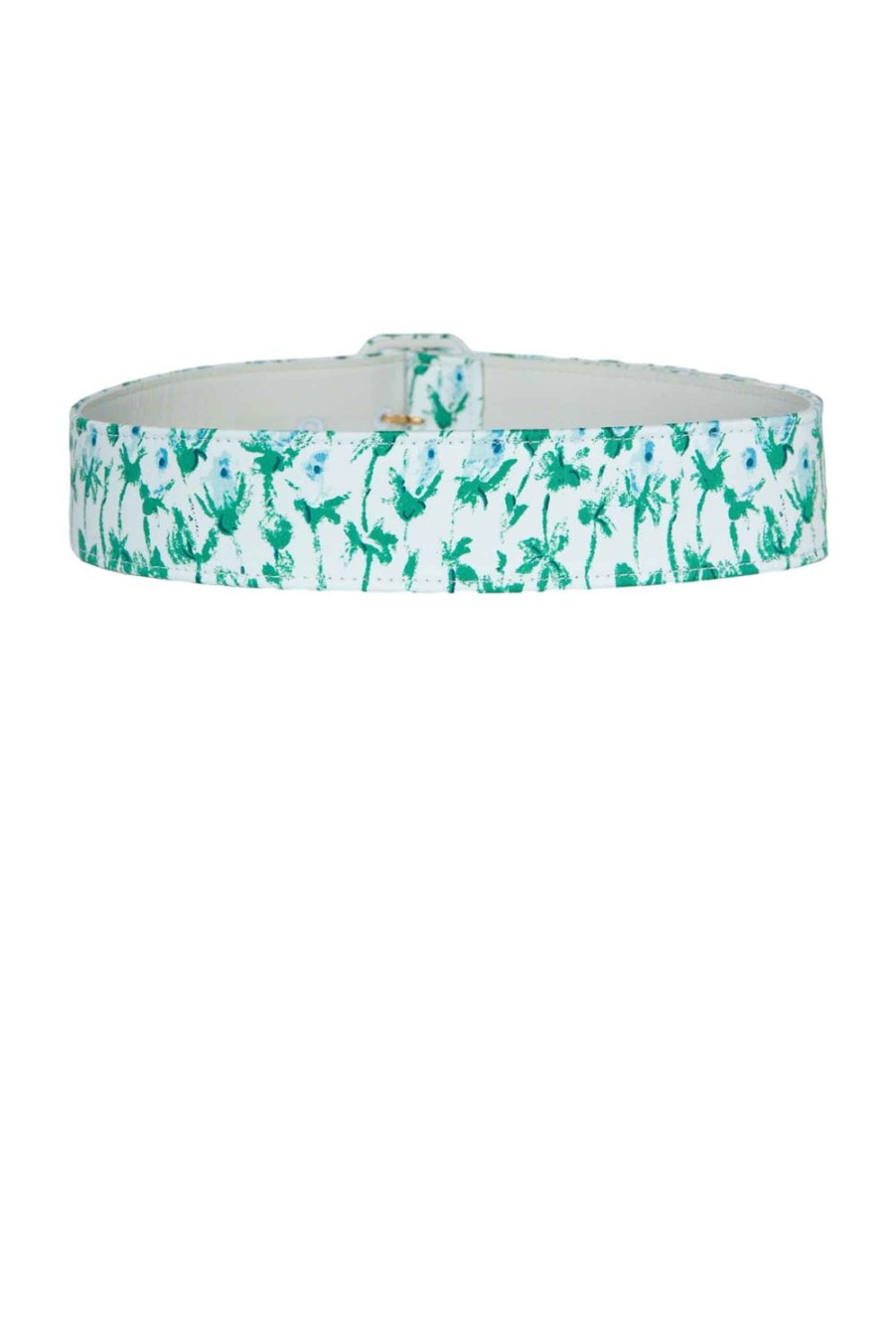 Belt | Luisa Beccaria Flowery Striped Blue Belt