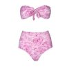 Swimwear | Luisa Beccaria Band And High Waist Slip Bikini Pink Roses