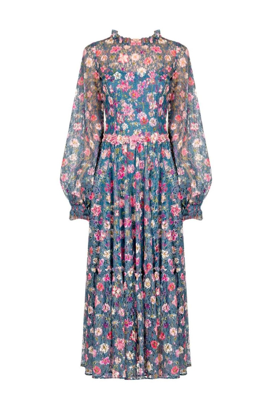 Dresses | Luisa Beccaria Floral Printed Lace Midi Dress