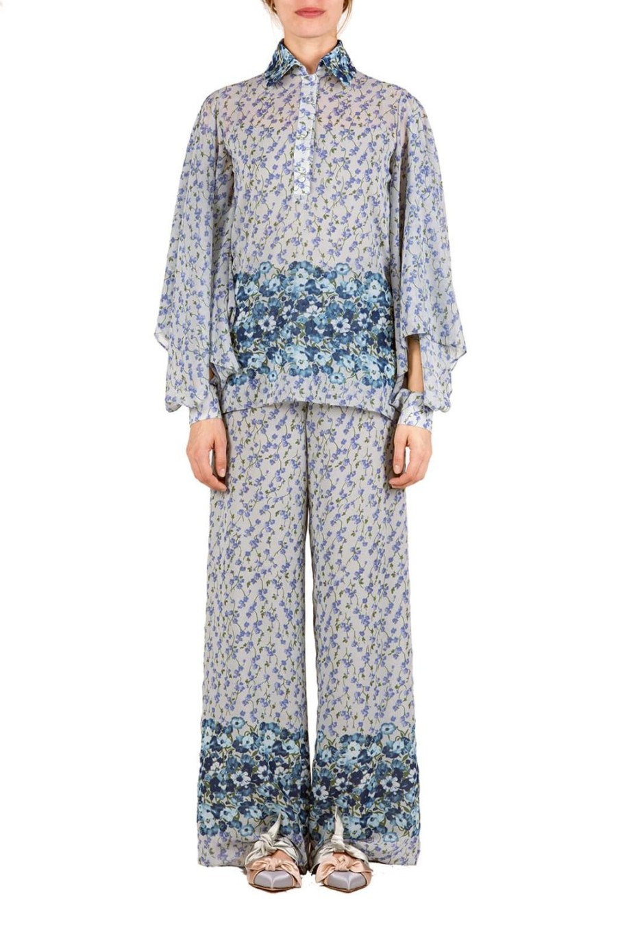 Tops & Blouses | Luisa Beccaria Floral Georgette Blouse