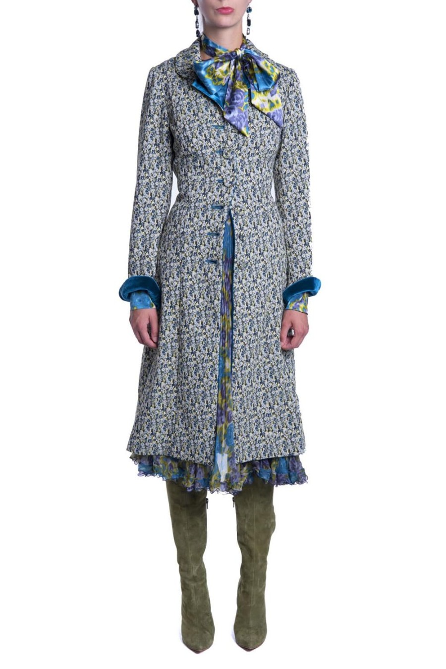 Jackets & Coats | Luisa Beccaria Micro Floral Jacquard Coat