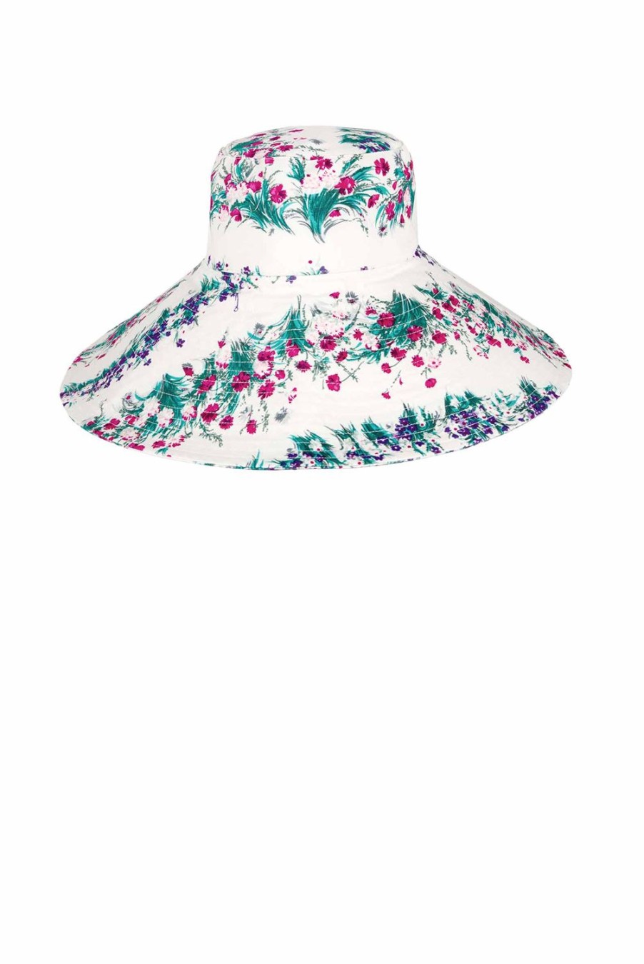 Hat | Luisa Beccaria Floral Cotton Hat