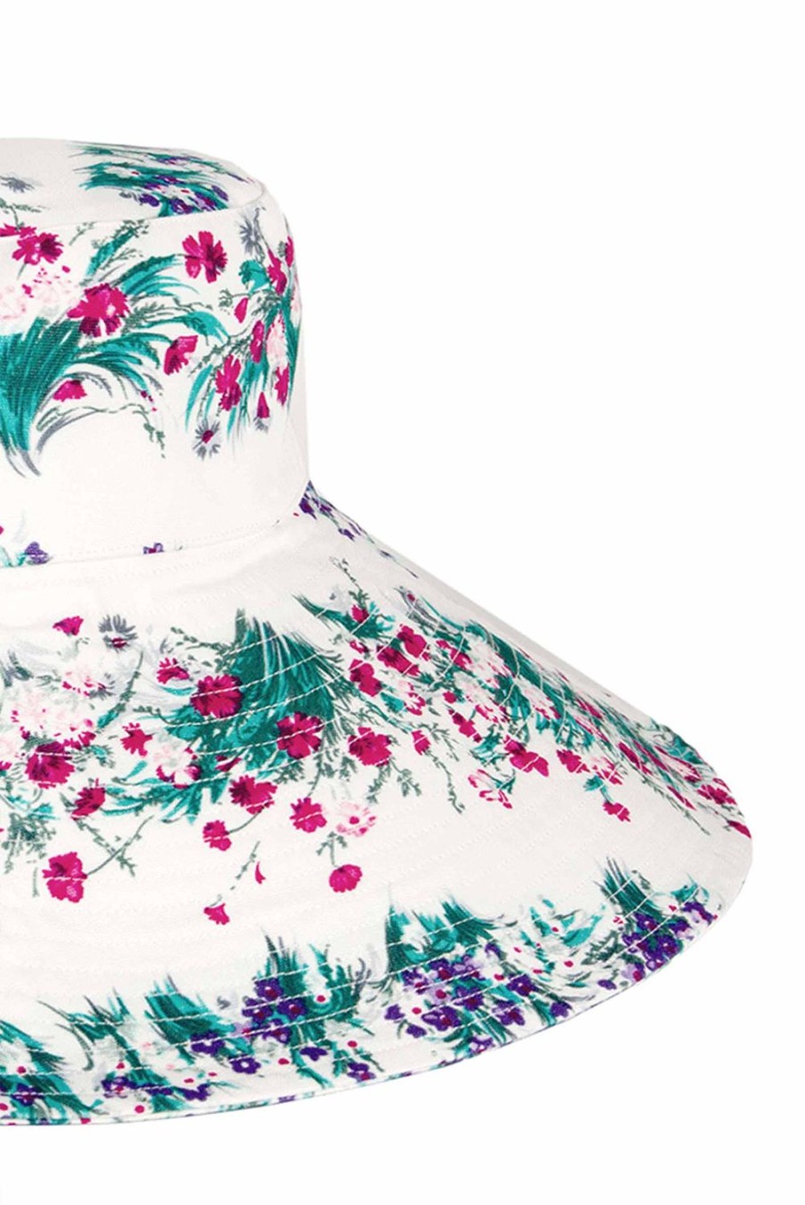 Hat | Luisa Beccaria Floral Cotton Hat