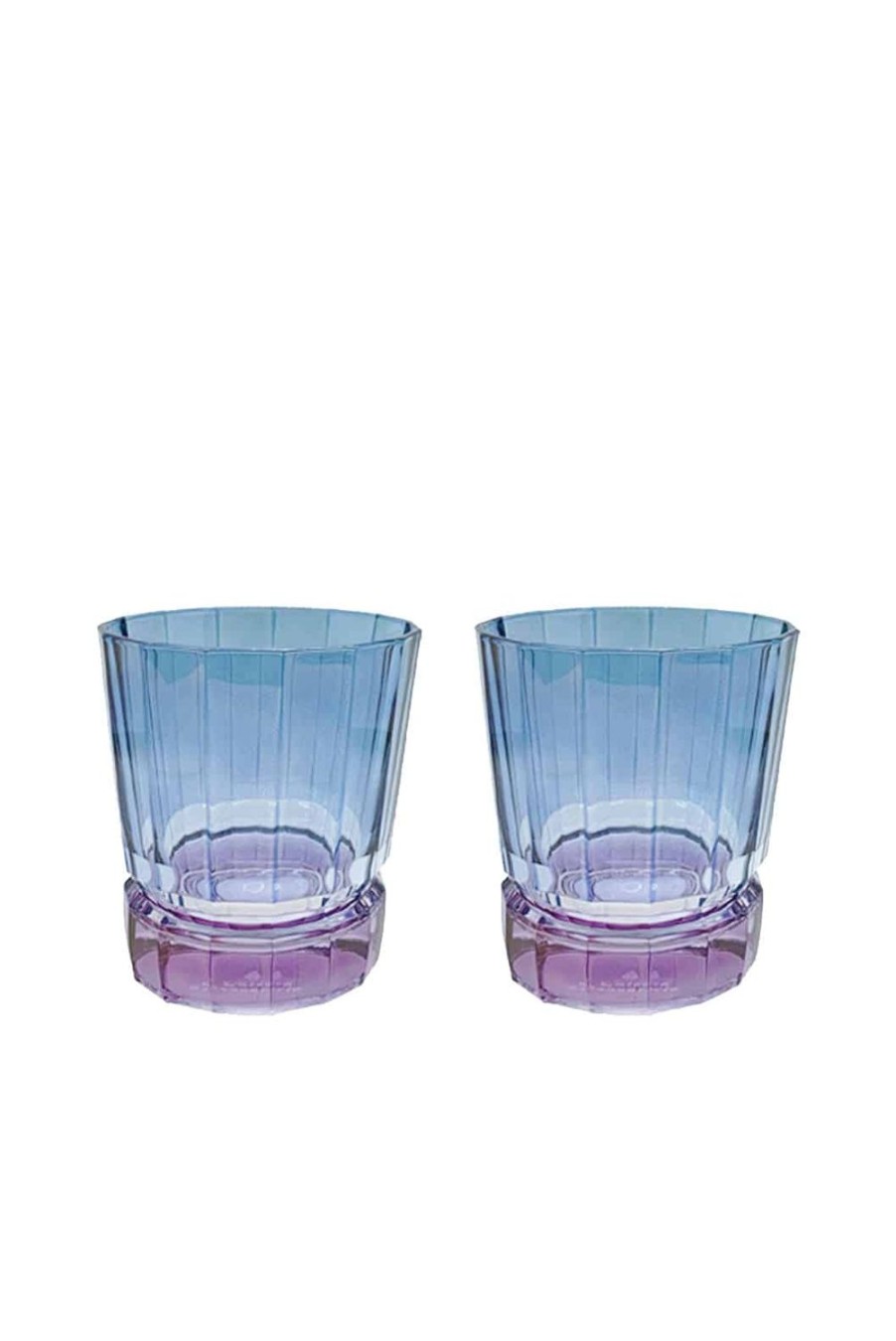 Tumblers | Luisa Beccaria Shade Purple To Blue Set Of Two Small Duccio Tumbler With Base