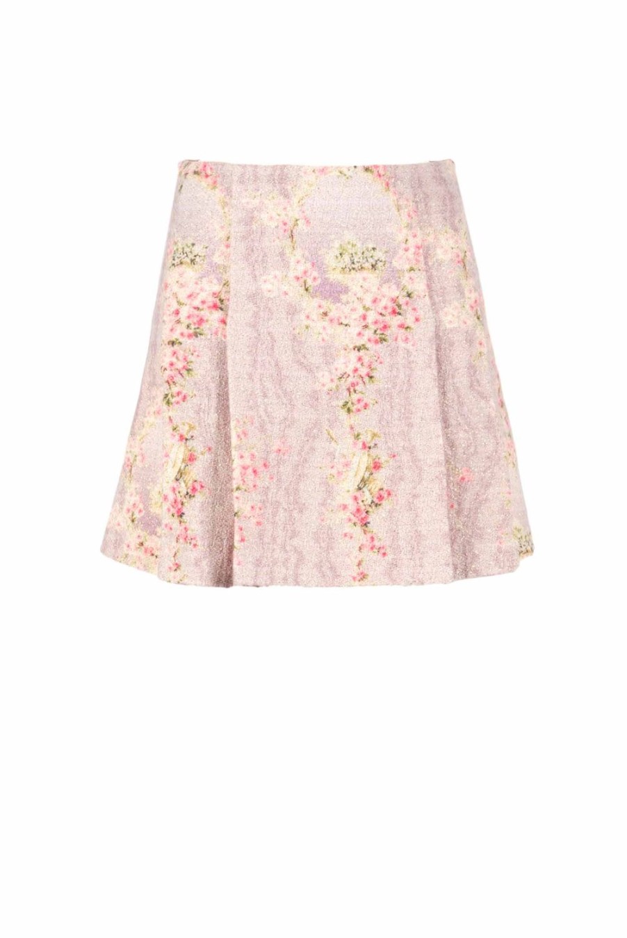 Skirts | Luisa Beccaria Wool Printed Circle Of Roses Mini Skirt