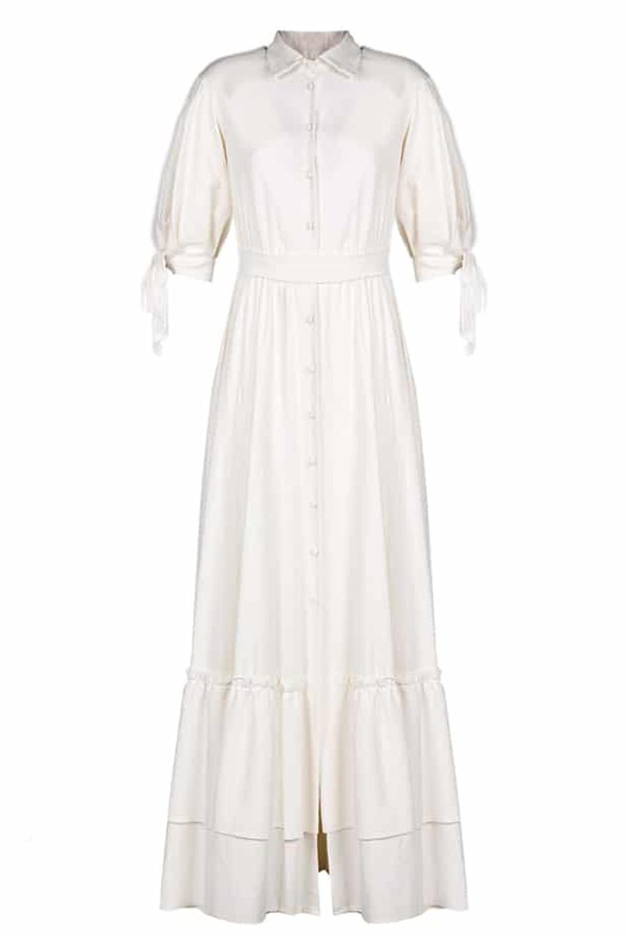 Dresses | Luisa Beccaria Tie Sleeved Linen Blend Maxi Dress