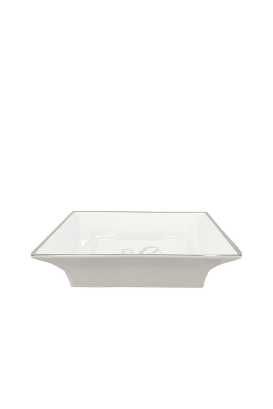 Tray | Luisa Beccaria Personalizable Monogram Change Tray With Gold Border