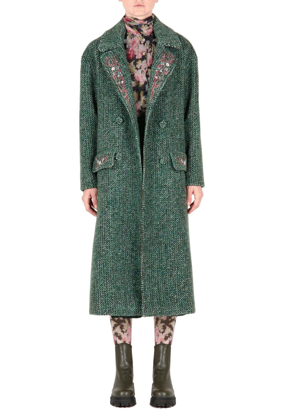 Jackets & Coats | Luisa Beccaria Embroidered Coat