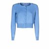 Knitwear | Luisa Beccaria Cable Knit Cardigan With Buttons Light Blue