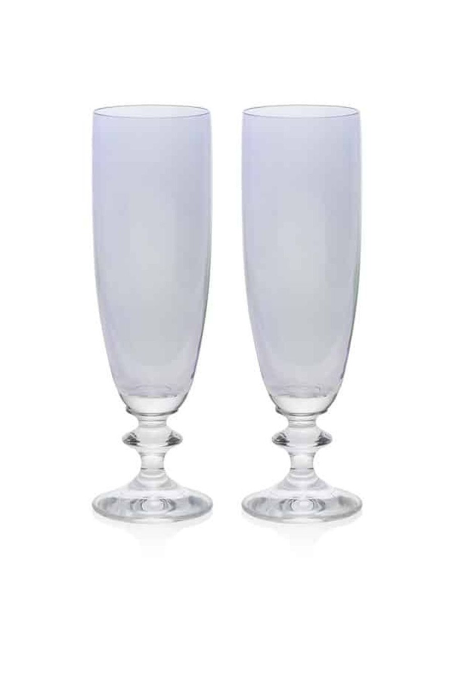 Flute | Luisa Beccaria Blue Set Of Two Rosy Flute Glass