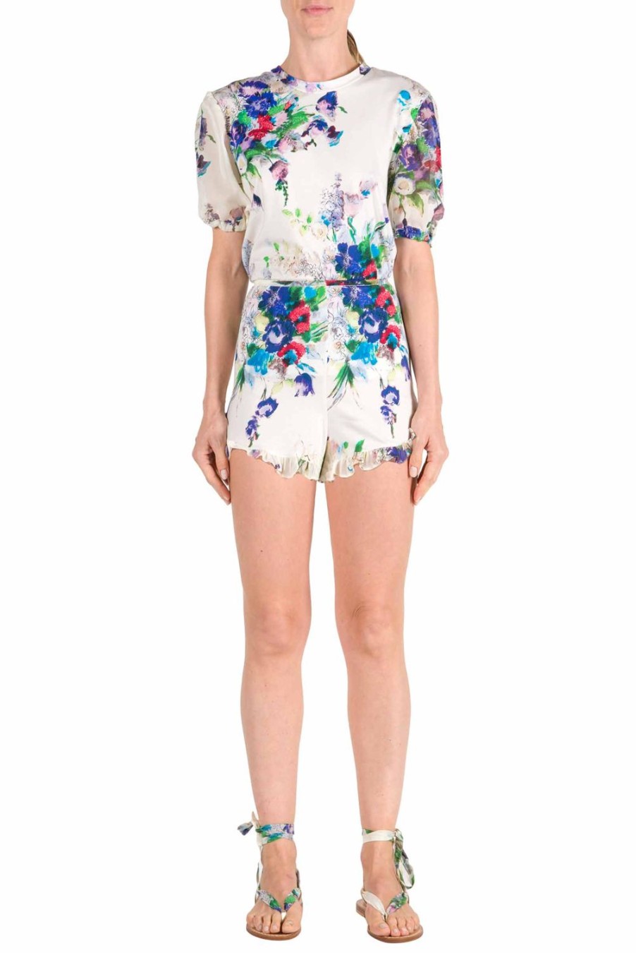 Trousers & Shorts | Luisa Beccaria Floral Printed Jersey Shorts