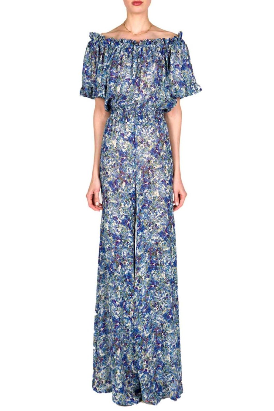 Dresses | Luisa Beccaria Off The Shoulder Floral Print Jumpsuit