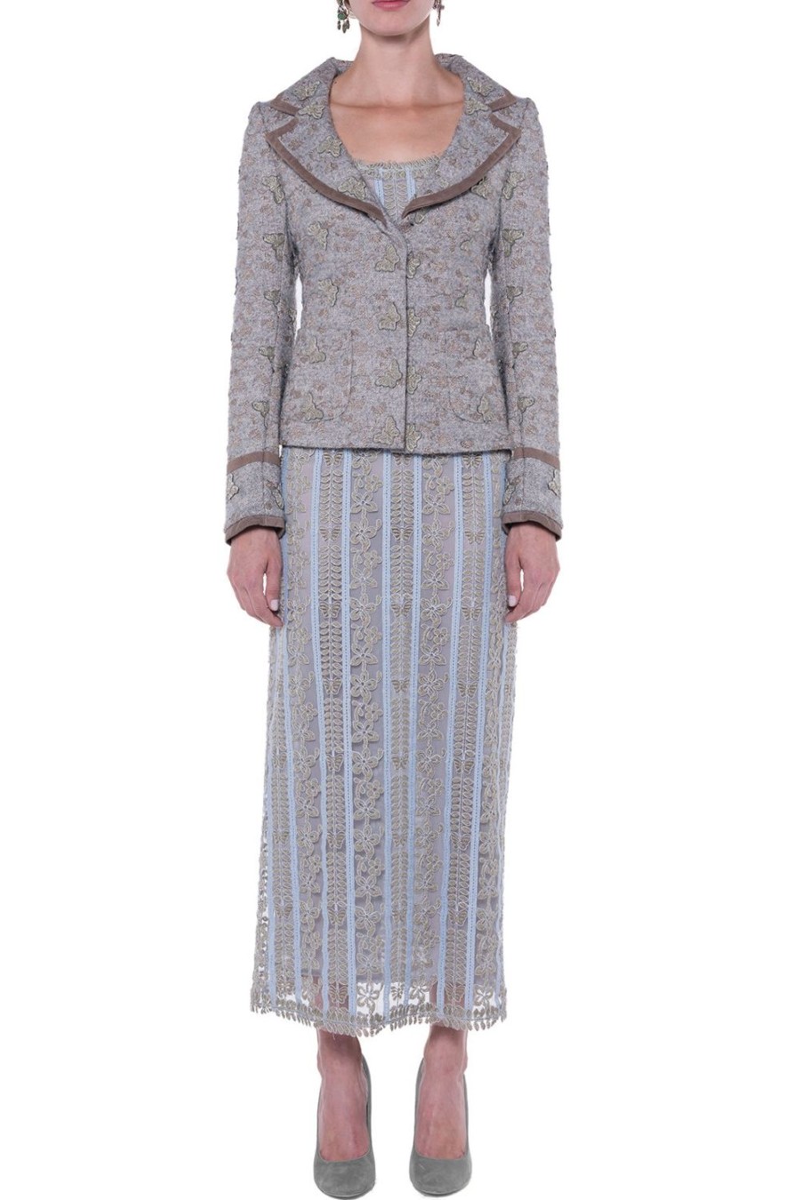 Jackets & Coats | Luisa Beccaria Butterfly Jacquard Fitted Jacket